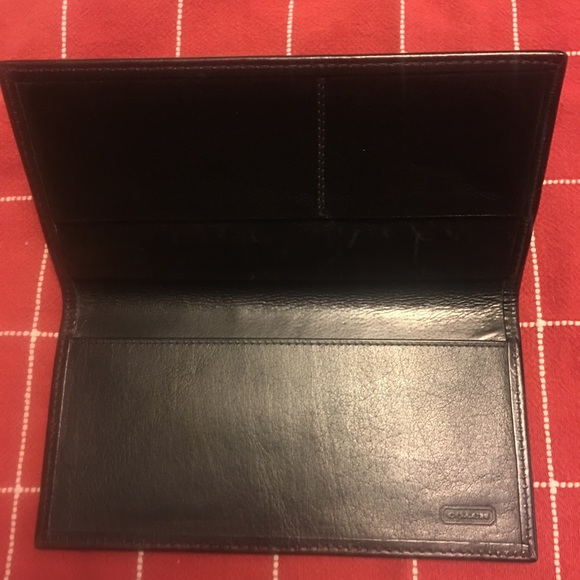 Coach Accessories Coach Leather Checkbook Cover Black Poshmark